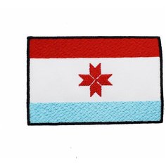 Шеврон, нашивка, патч, термоаппликация на клеевой основе, Флаг Мордовии, размер 80х55 мм Мега Принт