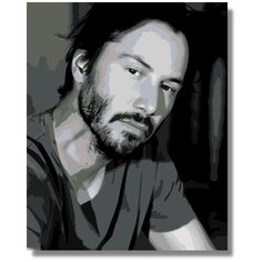 Картина по номерам " Киану Ривз / Keanu Reeves" холст на подрамнике 40х60
