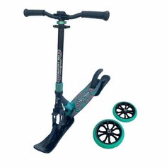 Самокат-снегокат 2в1 TT 180R comfort 2022 black/celadon с лыжами Tech Team