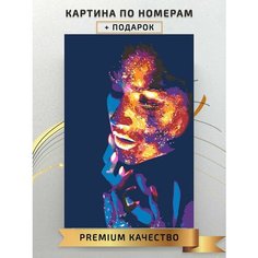 Картина по номерам Портрет Девушки неон / Portrait of a neon Girl холст на подрамнике 40*60