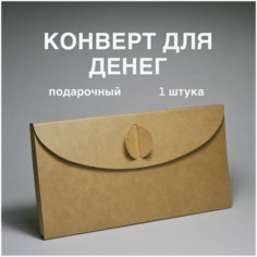 Конверт для денег / крафт / 155х80х7мм / 1 шт / со стикерами Meswero