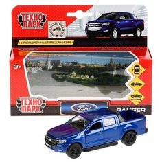 Машина металлическая Ford Ranger пикап, цвет синий, 12 см, открывающиеся двери, инерция Технопарк