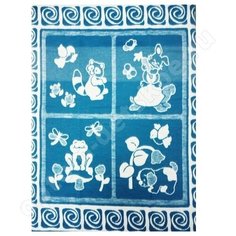 Одеяло байковое (57-1ЕТЖ) голубой 118-100 Ермошка