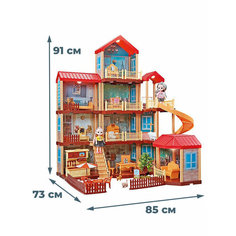 Кукольный домик принцессы со светом (4 этажа, 2 куклы, 91 см) Star Friend