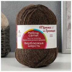 Пряжа "Верблюжья шерсть" 50% вербл. шерсть,50% овечья шерсть 200м/100гр (372 Натур. т. серый) 9320724 Троицкая камвольная фабрика