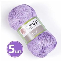 Пряжа для вязания крючком, спицами YarnArt Ярн Арт Ярнарт Style, средняя, хлопок, вискоза, цвет 674, сиреневый, 5 шт. по 50 г, 185 м