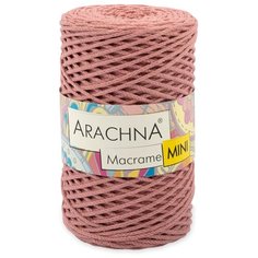 Пряжа для вязания спицами, крючком Arachna Macrame Mini фантазийная средняя, хлопок/полиэстер цвет 46 античная роза, 4 шт. по 250 г 200 м