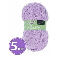 Пряжа Семеновская пряжа A-elita (65), сиреневые дали 5 шт. по 100 г