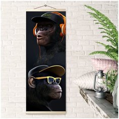 Картина по номерам 35х88 панно Обезьяны (21 цвет) HRP0048 Molly