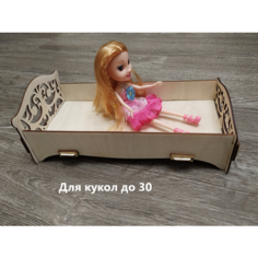 Кровать для кукол типа Барби-резная Котик33
