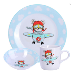 Детский набор 3 предмета "мишка-пилот" Loraine