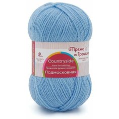 Пряжа из Троицка Подмосковная 05 голубой 50% шерсть, 50% акрил 100г 250м 5шт Троицкая камвольная фабрика
