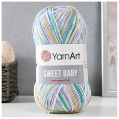 Пряжа "Sweet Baby" 100% акрил 300м/100г (913 зел-желт-астра) Yarn Art