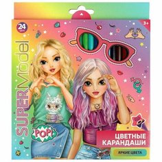 Цветные карандаши, 24цв, шестигран, карт. кор, TIK TOK GIRL Opt Baza