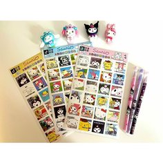 Набор стикеров наклеек для творчества 3 в 1 (72 штуки) Hello Kitty Kuromi My Melody Cinnamoroll Pom purin Static Paper