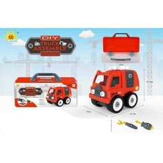 Машинка-конструктор "Собери сам "Пожарная машина", в чемоданчике Junfa Toys