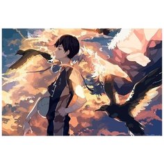 Картина по номерам на холсте аниме Волейбол (Haikyuu, Хината, Акаши, Бокуто) - 8131 Г 60x40