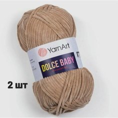 Пряжа YarnArt Dolce baby Молочно-бежевый (747) 2 мотка 50 г/85 м (100% микрополиэстер) ярнарт дольче беби