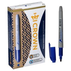 Маркер перманентный 2.0 мм, Crown P-505, синий(12 шт.)