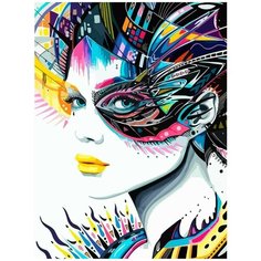 Картина по номерам на холсте красочная девушка (эзотерика, абстракция) - 7853 В 30x40