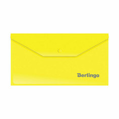 Папка-конверт на кнопке Berlingo, С6, 180мкм, желтая, 25 штук, 153945