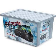 Ящик для игрушек на колесах Little Angel Супер Трак, 61 x 40,5 x 33 см, 57 л