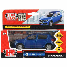 Технопарк. Модель "Renault Sandero" арт. SB-17-61-RS-N(BU)-WB синий, металл 12 см, двери, баг. инерц. SB-17-61-RS-N(BU)-WB