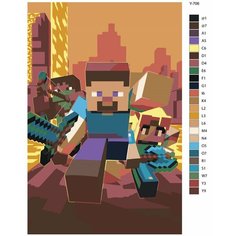 Картина по номерам Y-706 "Minecraft (Майнкрафт)" 50x70 Brushes Paints