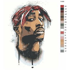 Картина по номерам X-656 "Репер Тупак Шакур" 40х50 Brushes Paints