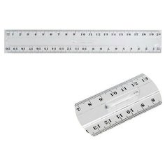 Линейка с держателем 25 см, прозрачная Noname