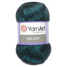 Пряжа YarnArt Melody 100г, 230м (ЯрнАрт Мелоди) Нитки для вязания, 9% шерсть, 21% акрил, 70% полиамид, цвет 890 морская волна, 3шт