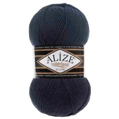 Пряжа Alize Superlana Klasik, 25 % шерсть, 75 % акрил, 100 г, 280 м, 5 шт., 58 тёмно-синий