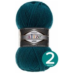 Пряжа Alize Superlana MIDI (Ализе Суперлана миди) - петроль (212), 100 г / 170 м (25% шерсть, 75% акрил) - 2 шт