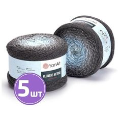 Пряжа для вязания крючком, спицами YarnArt Ярн Арт Ярнарт Flowers Merino средняя, шерсть/акрил, цвет 550 мультиколор 5 шт. по 225 г, 590 м