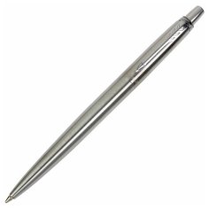 Ручка шариковая Parker Jotter Core Stainless Steel CT M, корпус из нержавеющей стали, серебристый матовый, синие чернила, 1 шт.