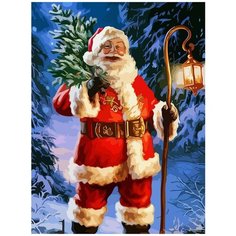 Картина по номерам на холсте Новый год (Рождество, Дед Мороз, Снегурочка, Аниме) - 7256 В 30x40