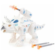 Интерактивная игрушка Динозавр на батарейках: подсветка, звук, стреляет присосками / Трицератопс Китай