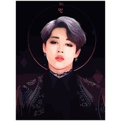 Картина по номерам на холсте kpop bts Jimin Пак Чимин - 2324 30X40