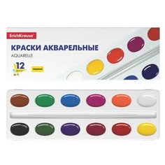 Акварель 12 цветов Basic, медовая, пластик, картонный пенал, без кисти Art Berry