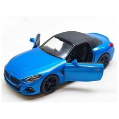 Коллекционная модель машинки BMW Z4 Cabrio инерционный механизм, двери открываются / 13 см Синяя MSN Toys