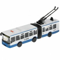 Игрушечная металлическая модель городской троллейбус 19 см Технопарк