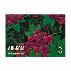 Альбом для акварели А4 10л 180г/м2 на клею ErichKrause Juicy Fruits (комплект из 15 шт)