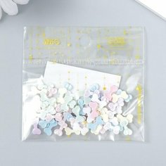 Декор для творчества пластик "Бантик" набор 60 шт матовый микс 0,4х0,5 см (комплект из 16 шт) Арт Узор