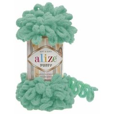Пряжа Alize Puffy 100 г 9,2 м (100% микрополиэстер) 1 шт, цвет 490 Aqua (аквамарин)