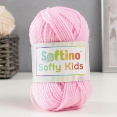 Пряжа 100% акрил "Softy Kids" 90м ±5м 50 гр цвет 09 розовый зефир Softino