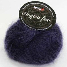 Пряжа SEAM Ангора фине (Сеам), тем. фиолетовый - 193617, 50% мохер, 50% нейлон, 2 мотка, 50 г, 300 м.