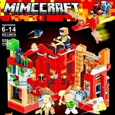 Конструктор Майнкрафт Minecraft My World набор "Битва на Лавовой Крепости" 528 деталей с Led подсветкой Leduo