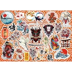 Наклейки "Япония" самоклеящиеся стикеры для декора на тетрадь, блокнот, ежедневник, телефон, ноутбук Dak Print