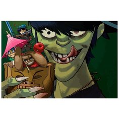Картина по номерам на холсте музыка Gorillaz - 8639 Г 60x40