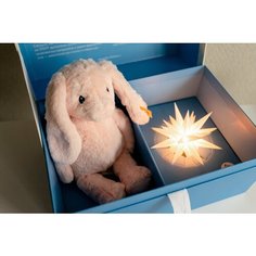 Подарочный набор голубой с мягкой игрушкой STEIFF Кролик Хоппи и Звездой Гернгута